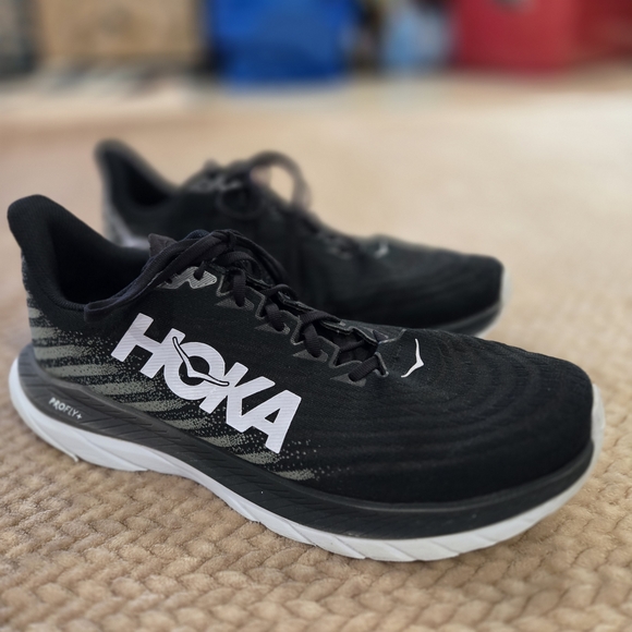 Hoka Black and White Running Shoes